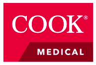 A red banner that says cook medical group.
